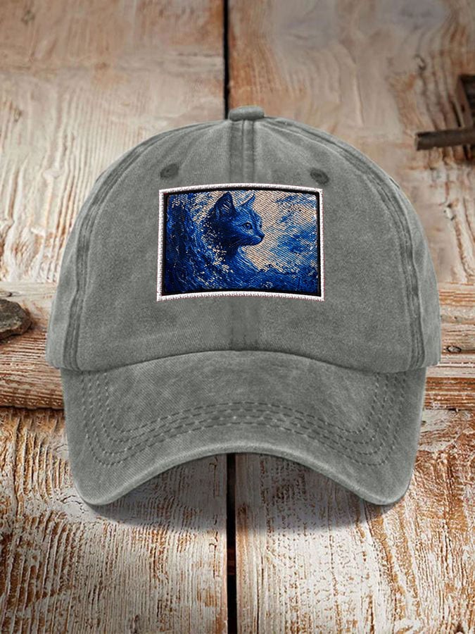 Blue Wave Cat Hat