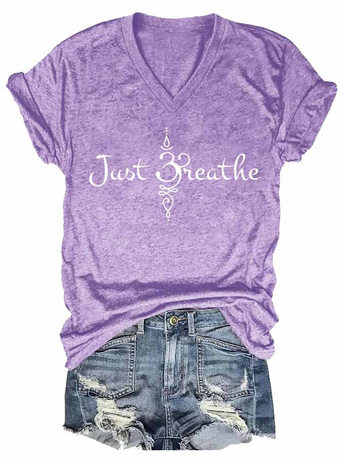 Women's Just Breathe Print T-shirt