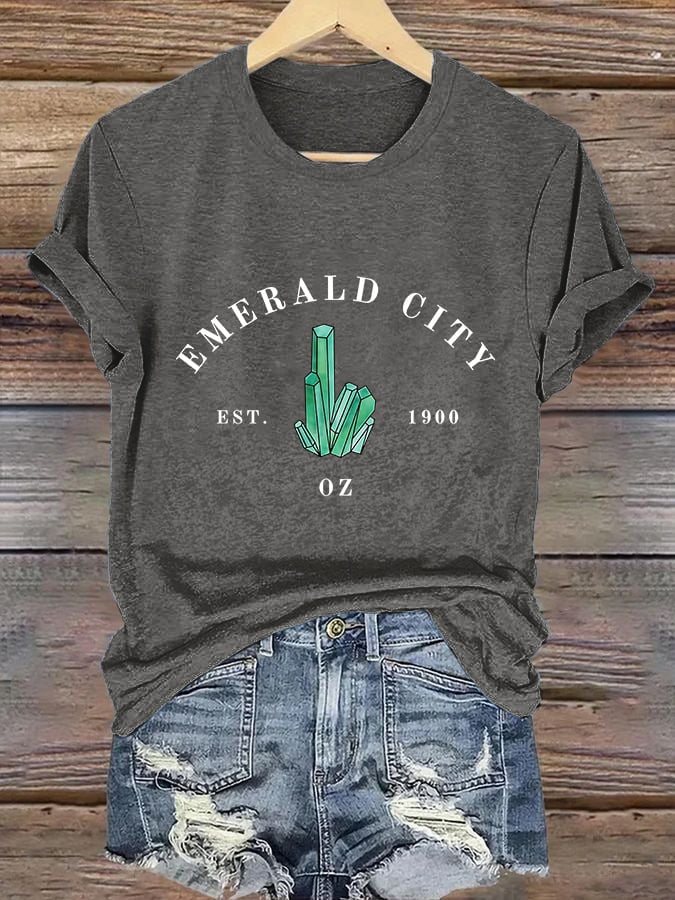 Retro Emerald City Of Oz Est. 1900 Print T-Shirt