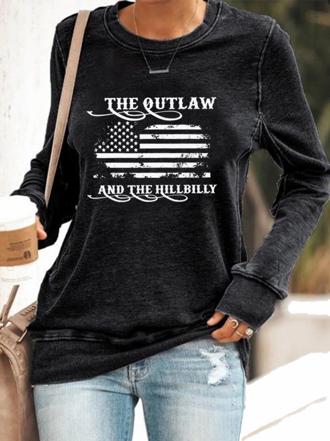 Women's The Outlaw and The Hillbilly Printed Casual Sweatshirt