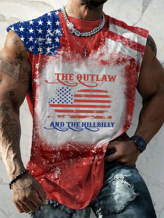 Men's The Outlaw and The Hillbilly Printed Casual Tank Top