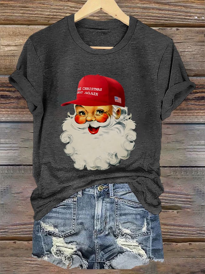 Women's Santa Claus Print T-Shirt