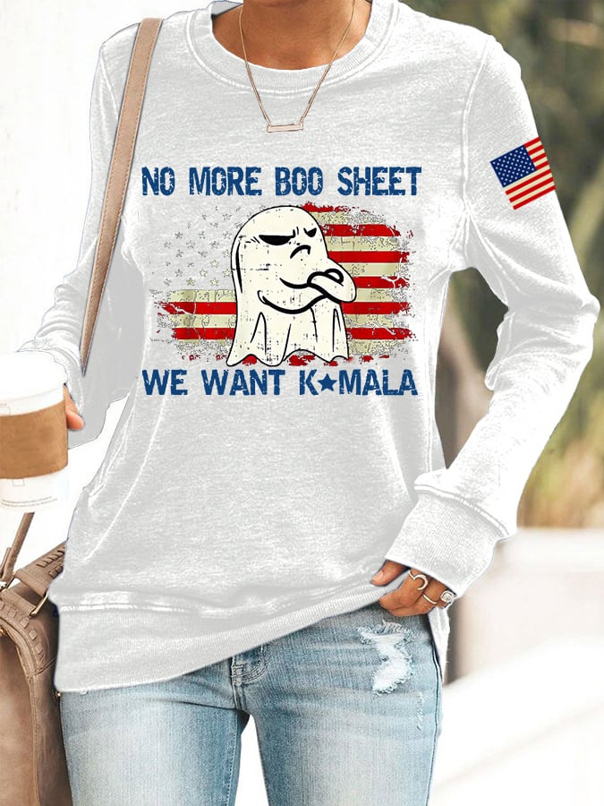 Women's No More Boo Sheet American Flag Sweatshirt