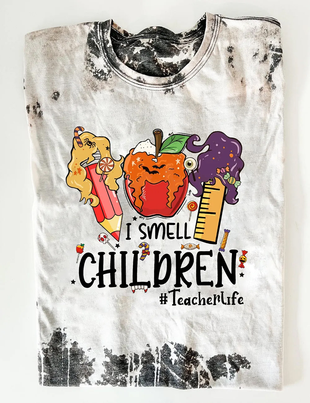Women's I Smell Children Teacher Life Print T-Shirt