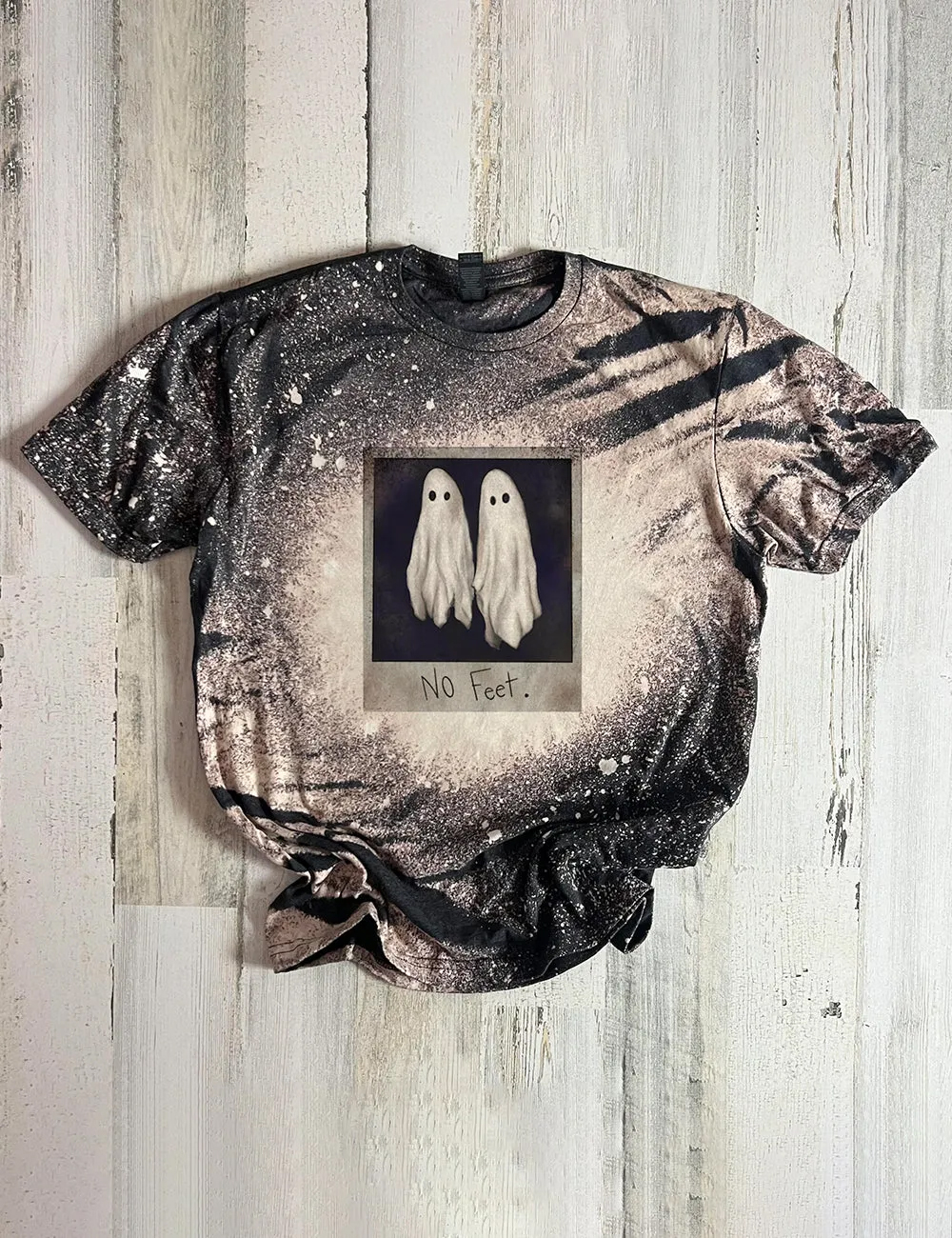 Women's Halloween Ghost No Feet Print T-Shirt