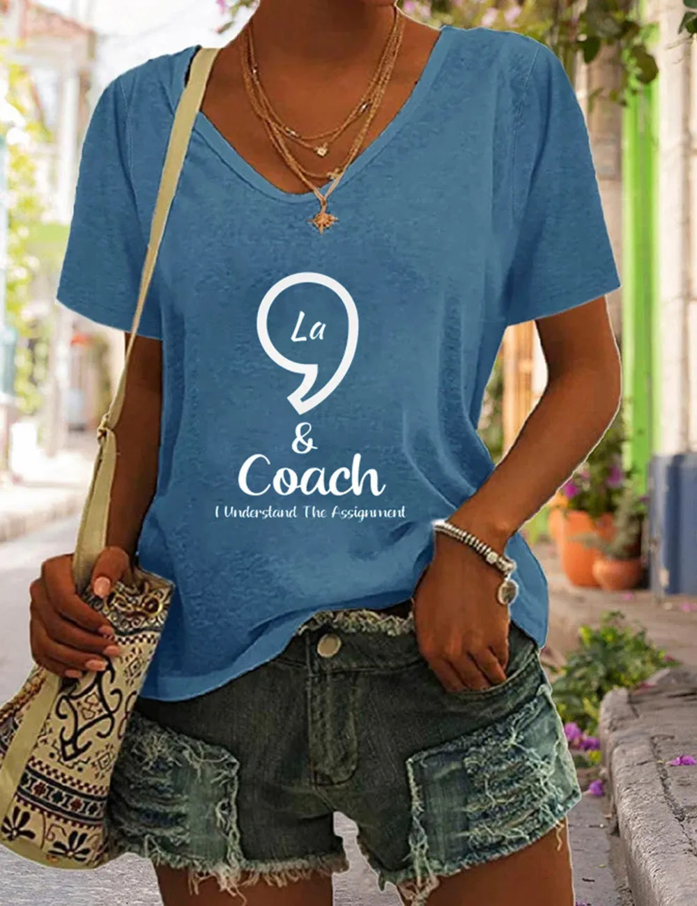 Women's Comma La Coach Print T-Shirt