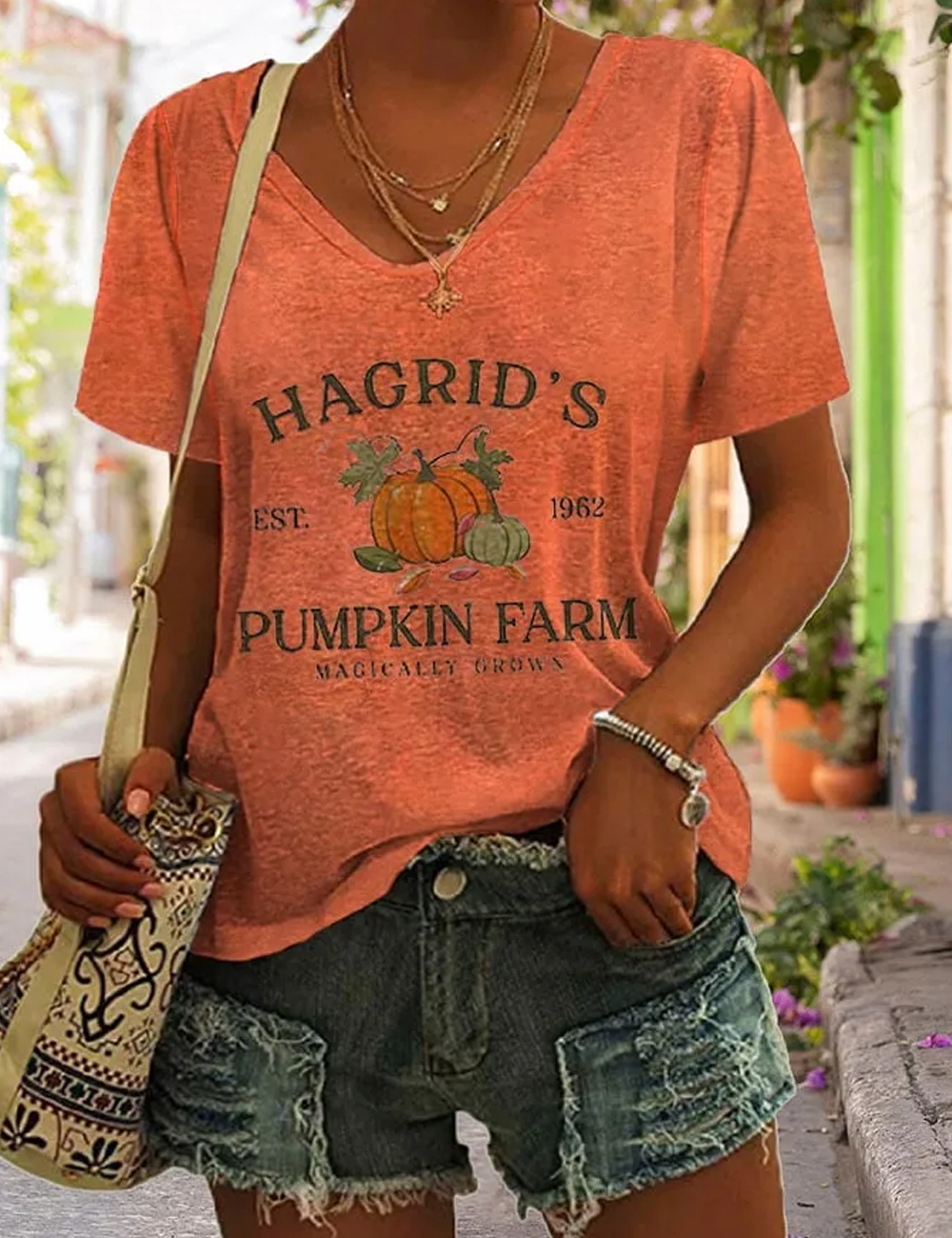 Women'S Hagrid'S Pumpkin Patch Print Shirt