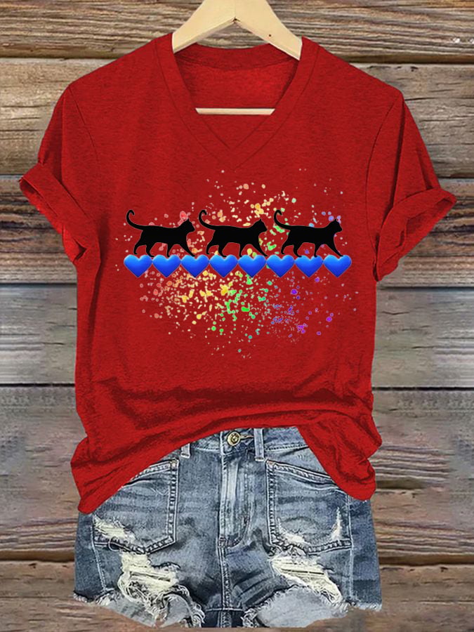 Women's Election Hot Cat Printed Casual T-shirt