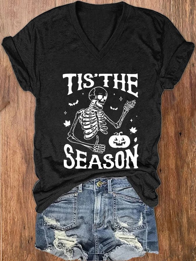Women's Tis The Season Halloween Print T-Shirt
