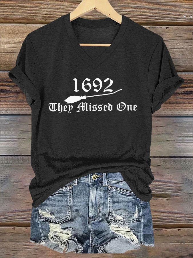 Women's 1692 They Missed One Print V-Neck T-Shirt