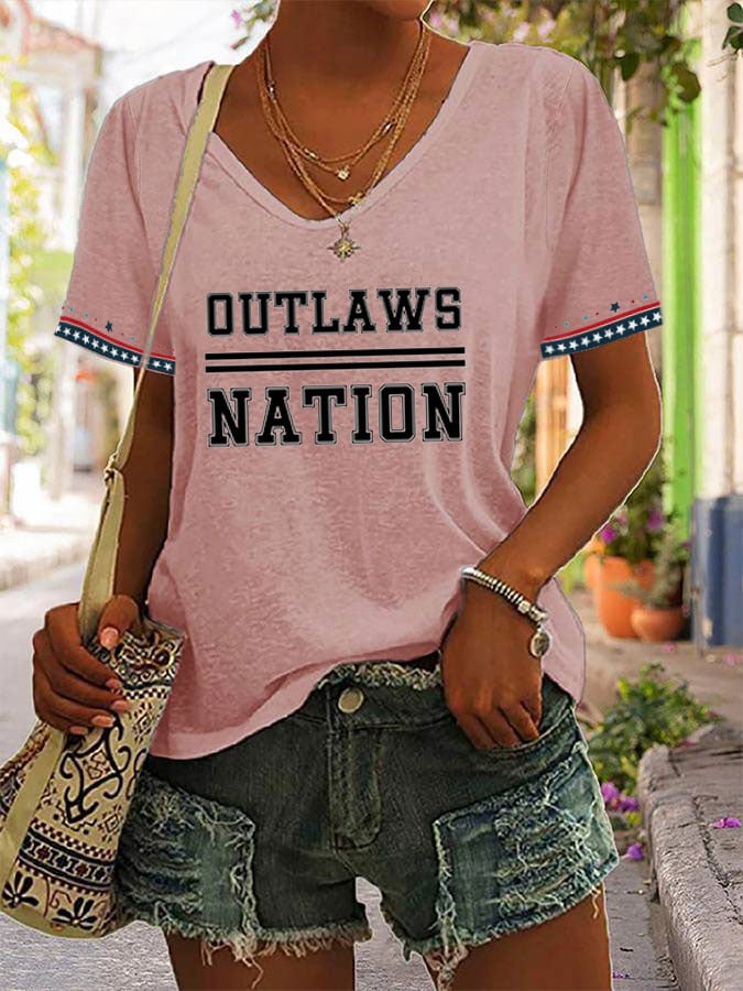 Women's Outlaws Nation V-Neck Tee