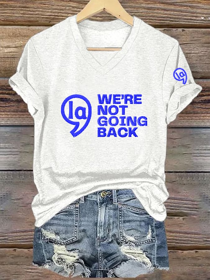 Women's Comma La&We Are Not Going Back Print T-Shirt
