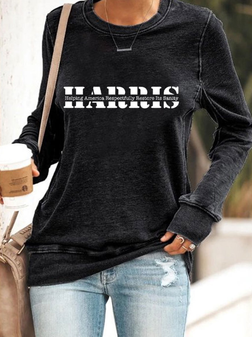 Women's Helping America Respectfully Restore Its Sanity Printed Sweatshirt