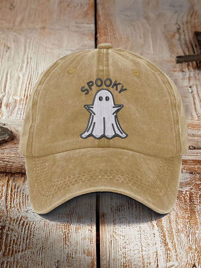 Halloween spooky washed baseball hat