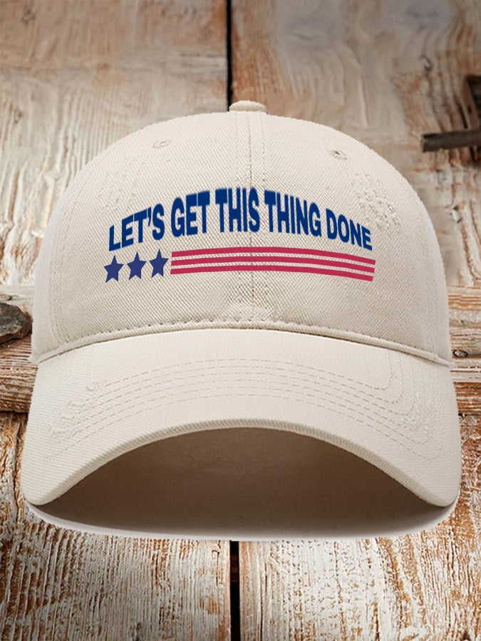 Vintage Slogan Print Hat