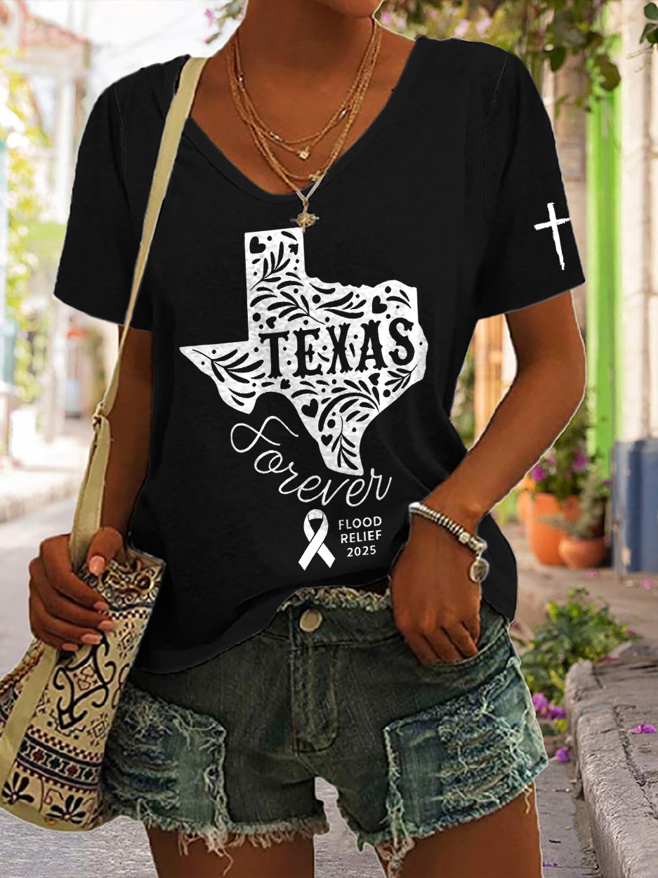 Women's Texas Forever Flood Relief 2025 Print T-Shirt