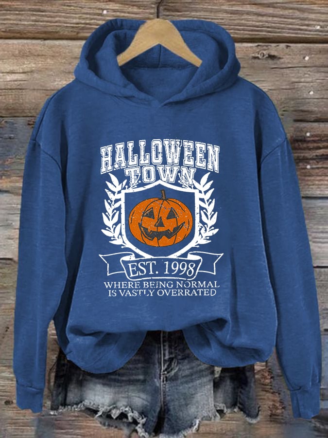 Women's Halloween Town Est 1998 Printed Casual Hoodie