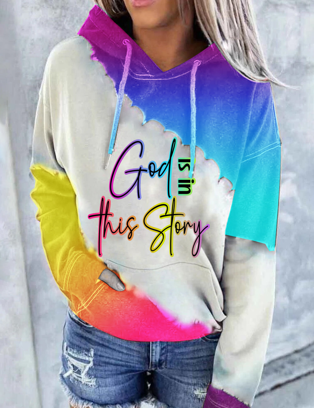 Women's  God Is In This Story Print Hoodie