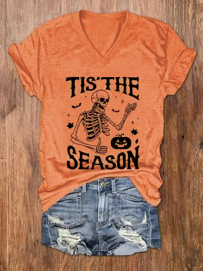 Women's Tis The Season Halloween Print T-Shirt