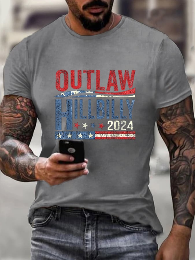 Men's Outlaw And Hillbilly Printed T-Shirt
