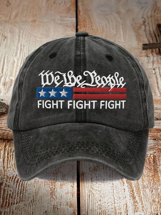 Vintage We the People Print Baseball Cap