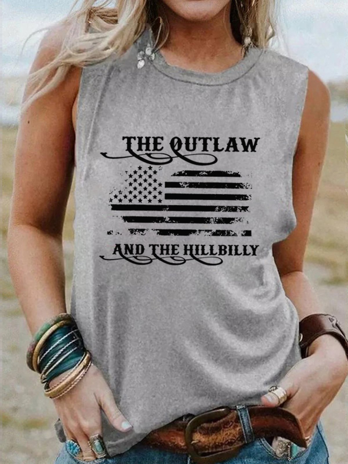 Women's The Outlaw and The Hillbilly Print Sleeveless T-Shirt