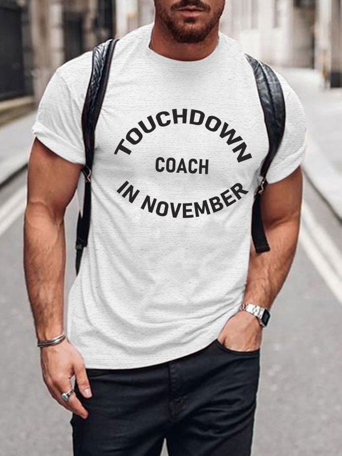 Men's touchdown coach printed T-shirt