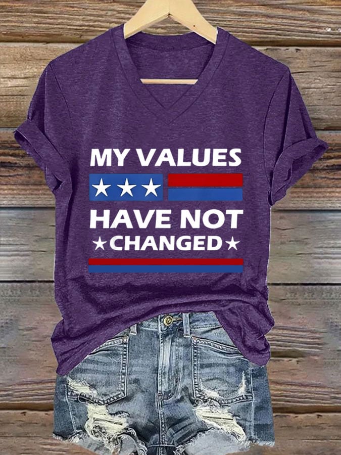Women's My Values Have Not Changed Print Casual T-Shirt