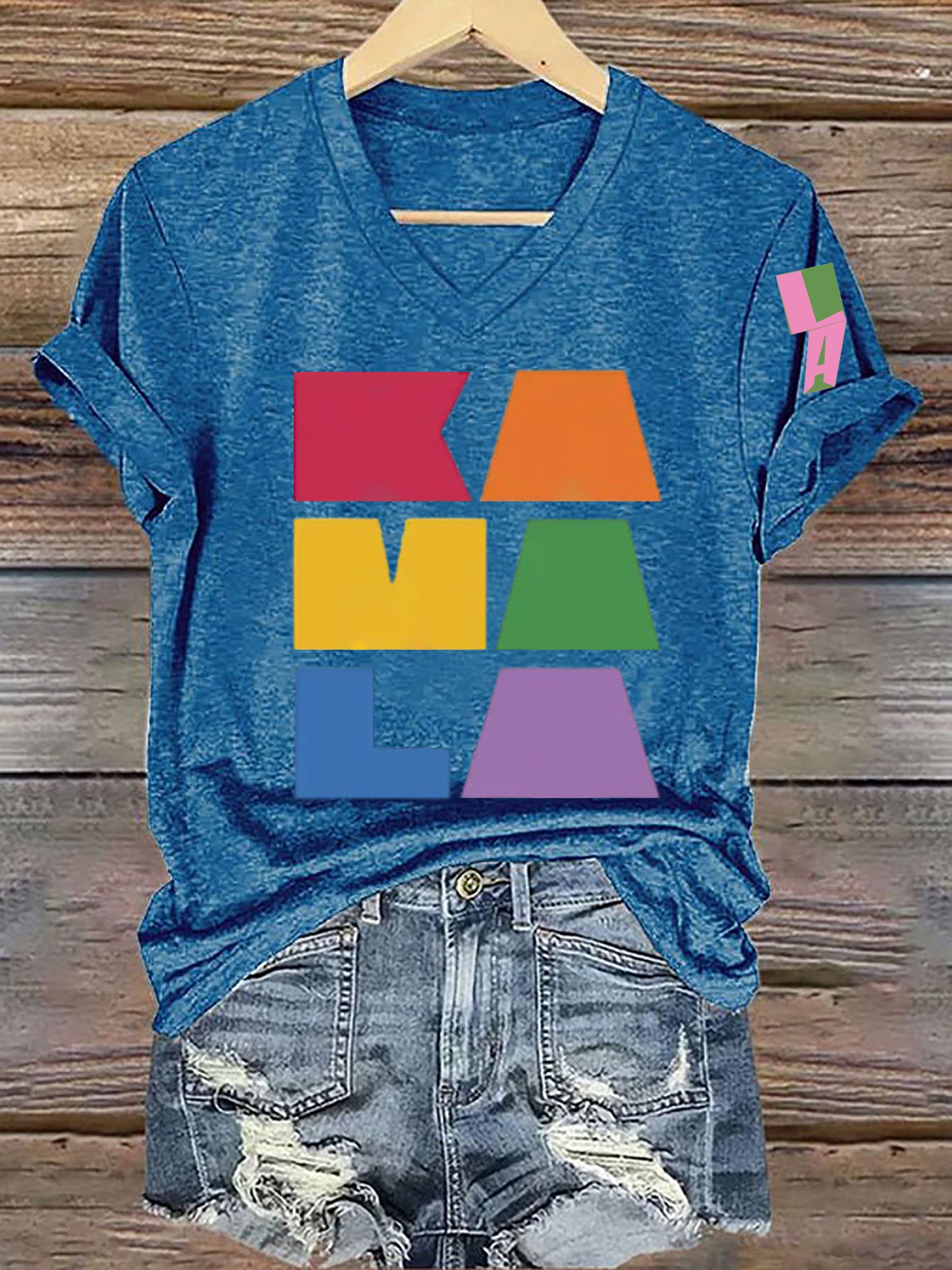 Women's La  Printed Short-Sleeved T-Shirt