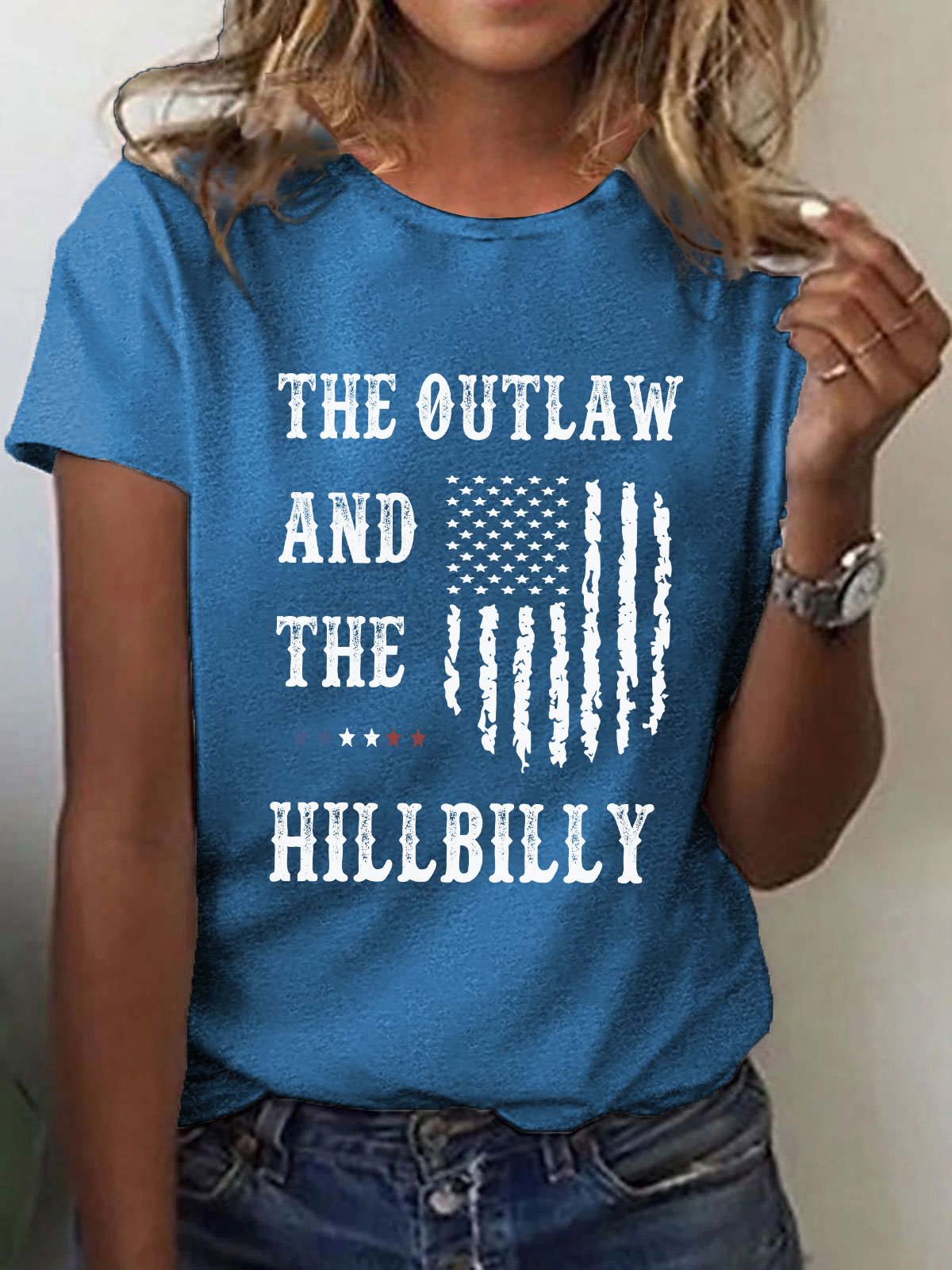 Women's The Outlaw and The Hillbilly Print Crew Neck T-Shirt