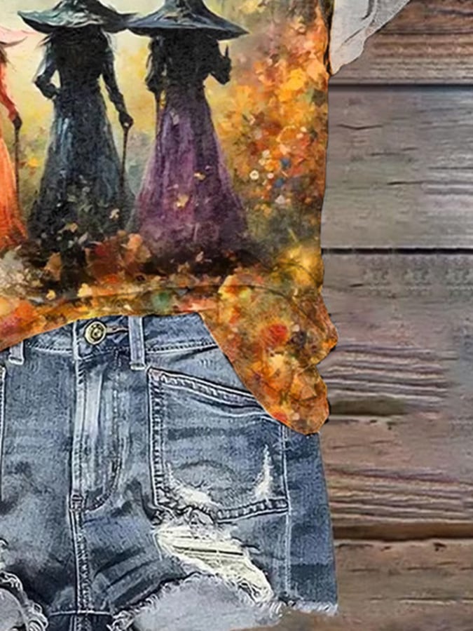 Women's Witch Print Shirt