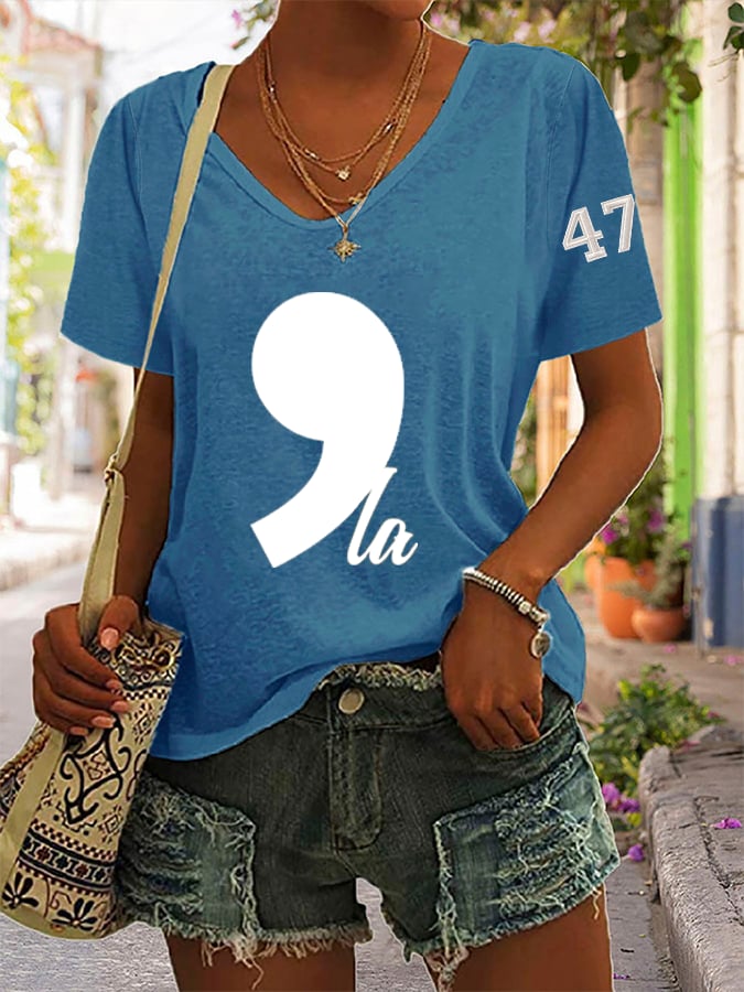 Women's La  Printed Short-Sleeved T-Shirt