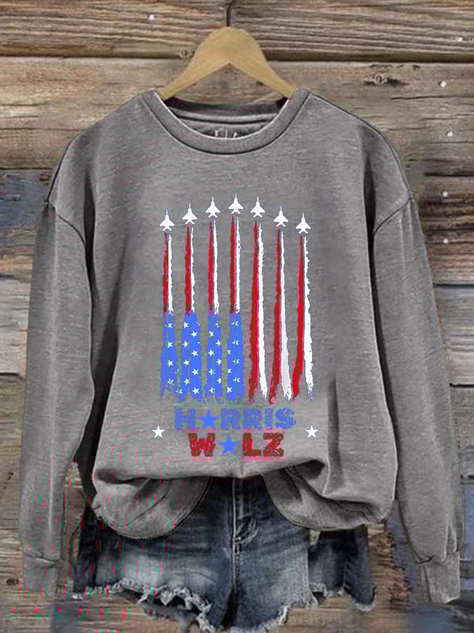 Women's comma la print crew neck sweatshirt