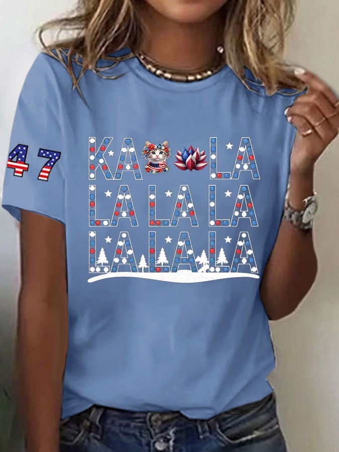 Women's La 47  Printed Short-Sleeved T-Shirt
