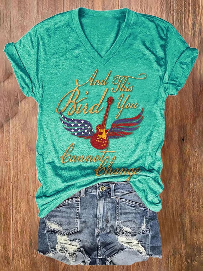 Women's And This Bird You Cannot Change Print Casual T-Shirt