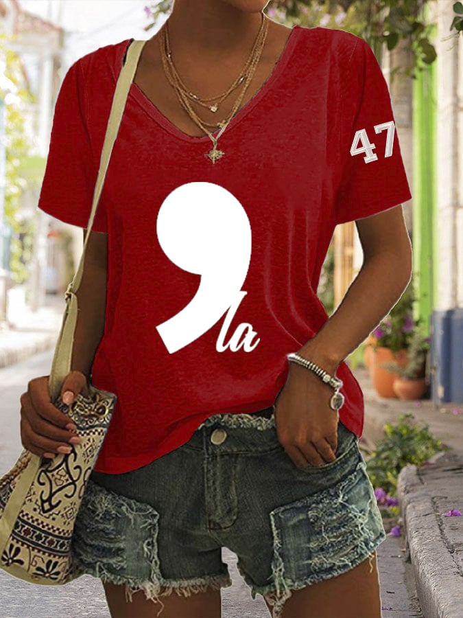 Women's La  Printed Short-Sleeved T-Shirt