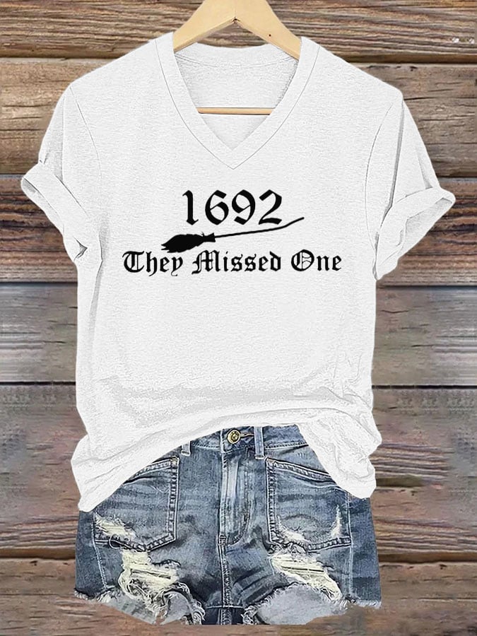 Women's 1692 They Missed One Print V-Neck T-Shirt
