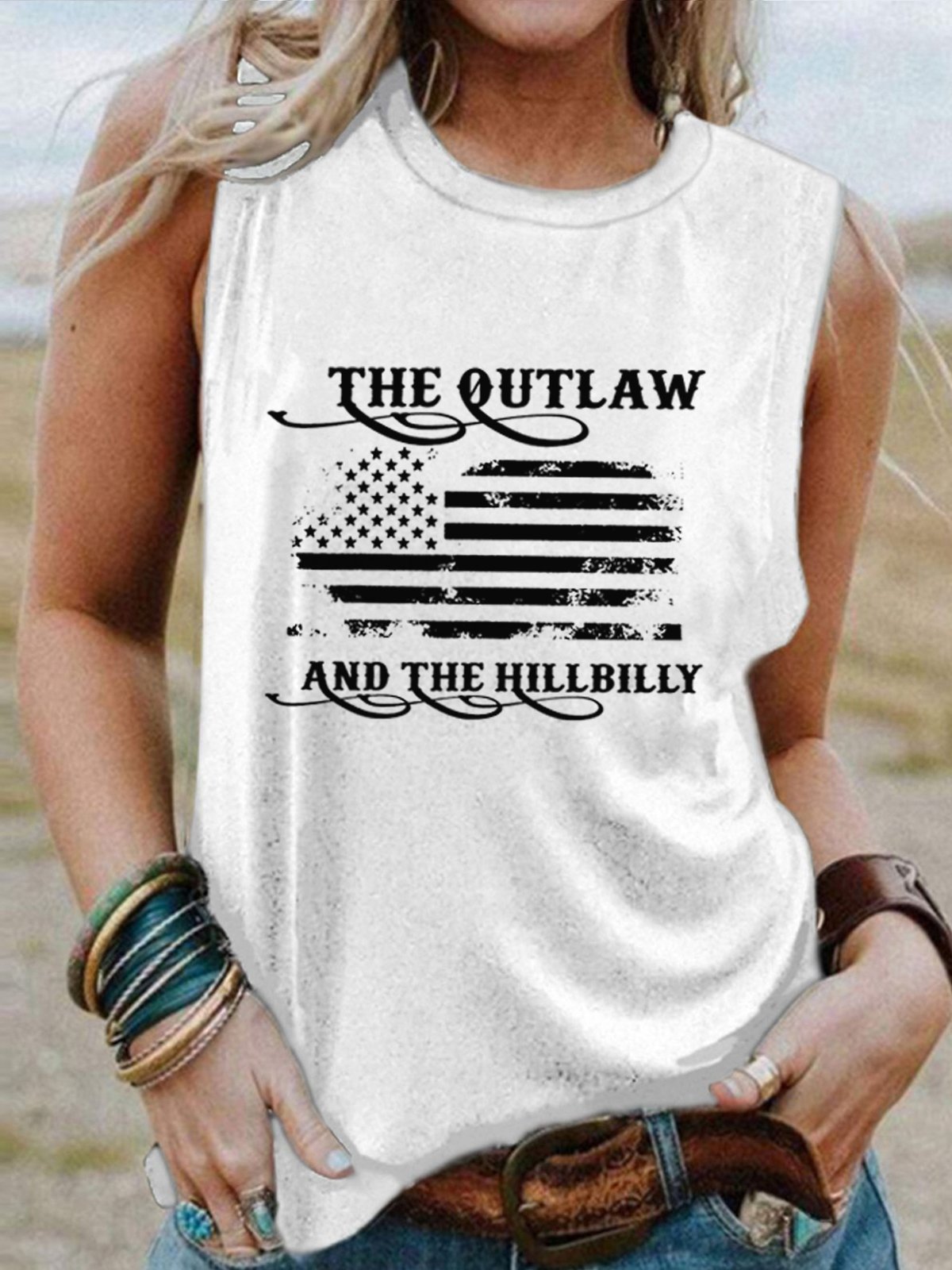 Women's The Outlaw and The Hillbilly Print Sleeveless T-Shirt