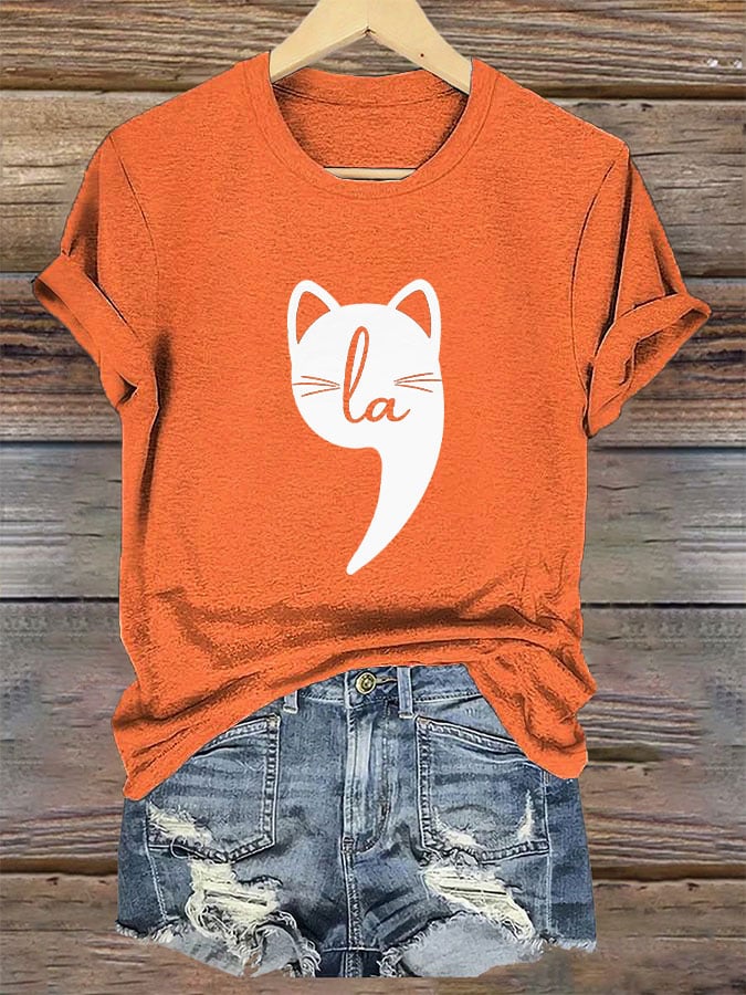 Women's Childless Cat Lady La Printed T-Shirt