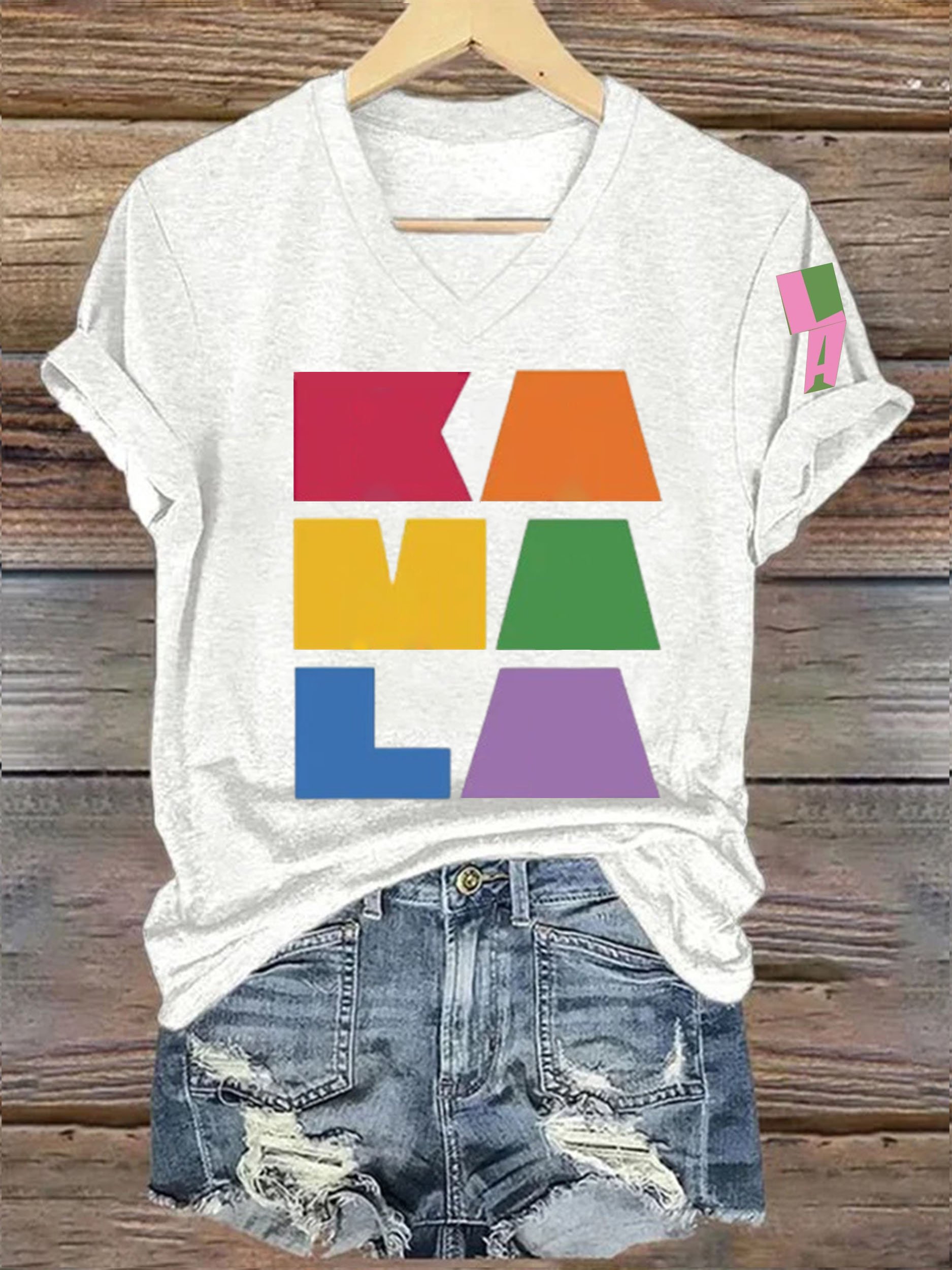 Women's La  Printed Short-Sleeved T-Shirt