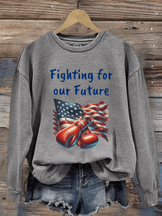 Women's Fight For Our Future Printed Casual Sweatshirt