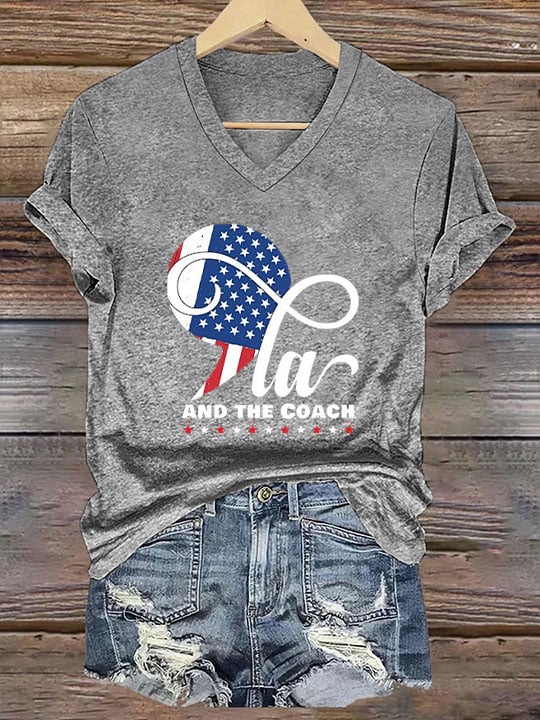 Women's La And The Coach Print T-Shirt