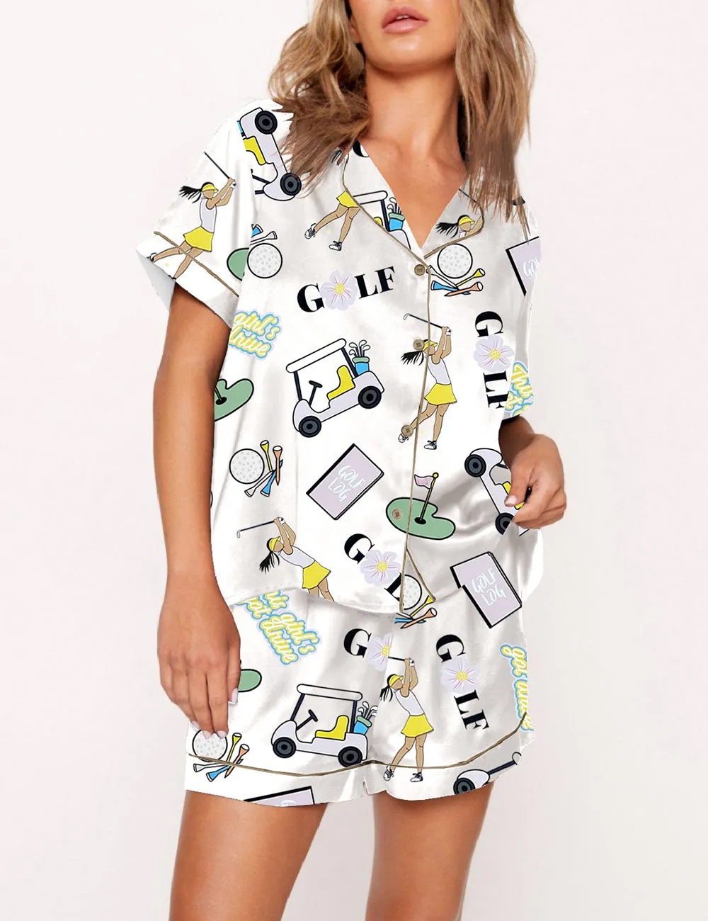 Women's Golf Print Pajama Set