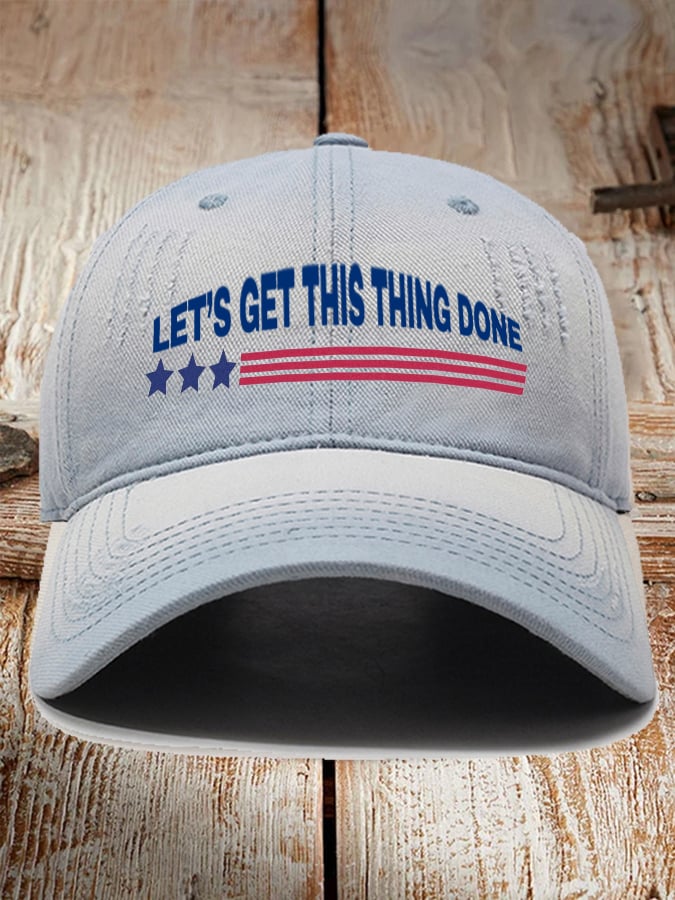 Vintage Slogan Print Hat