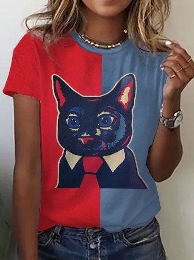 Women's La Cat Printed T-Shirt