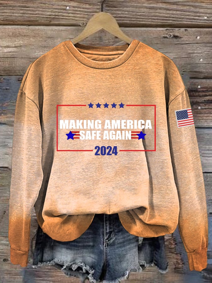 Women's Make America Safe Again Print Sweatshirt