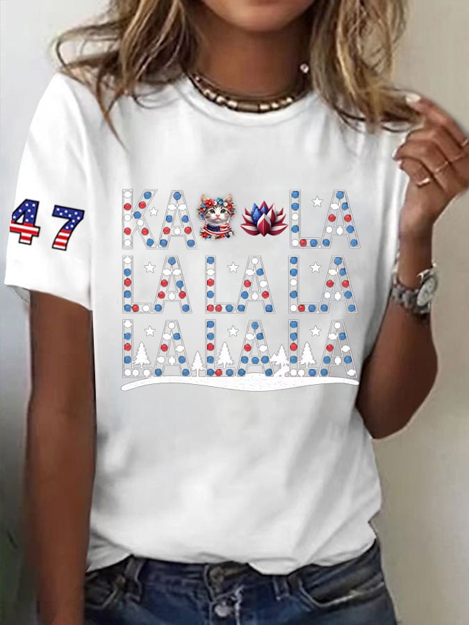 Women's La 47  Printed Short-Sleeved T-Shirt