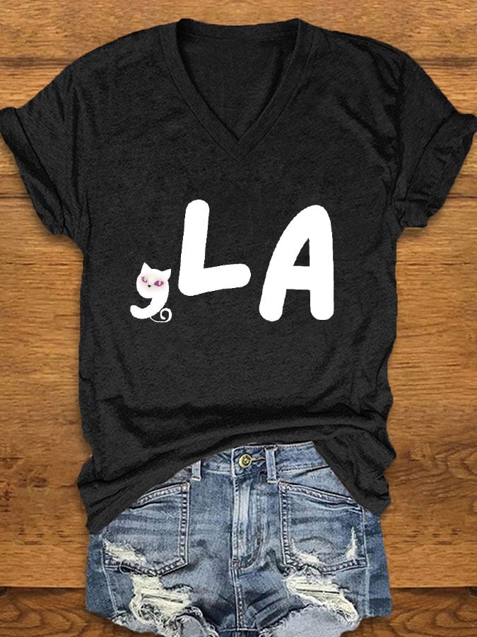 Women's Childless Cat Lady La Print T-Shirt