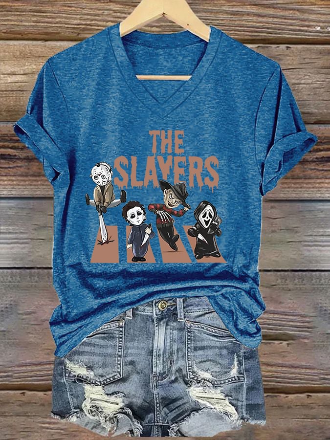 Women's The Slayers Horror Monster Killer Halloween Art Print T-shirt