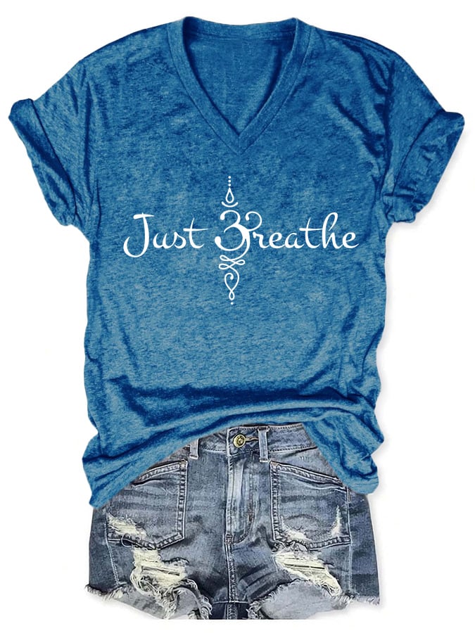 Women's Just Breathe Print T-shirt